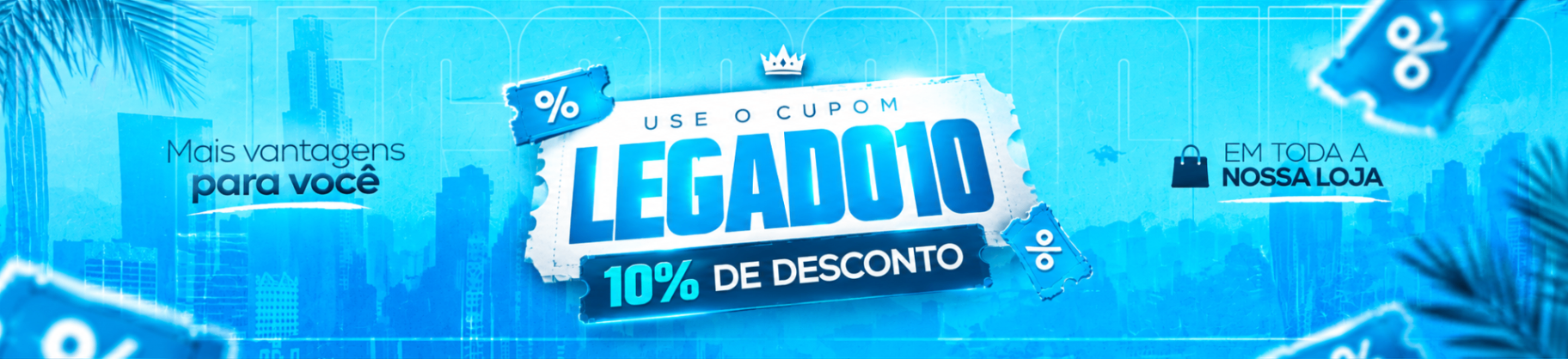 Cupom LEGADO10 — 10% de desconto